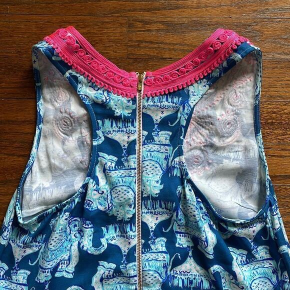 Lilly Pulitzer Caroltta Stretch Shift Dress Deep Indigo Joy Ride - Picture 7 of 7